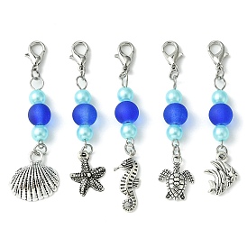 Alloy Pendant Decorations, Glass & Acrylic Bead and Zinc Alloy Lobster Claw Clasps Charm