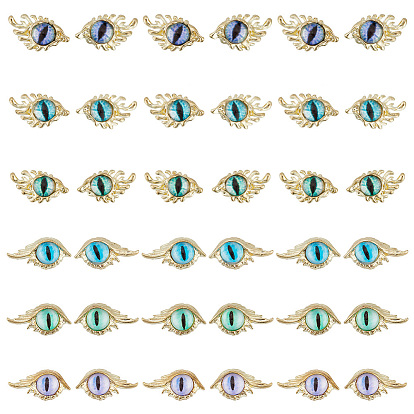 36шт 12 стили кабошоны из сплава от сглаза, cmолой, ногтей декоративные аксессуары, золотые