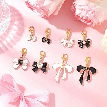 8шт. подвеска-бантик из эмалевого сплава, с цинковым сплавом застежками омаров коготь