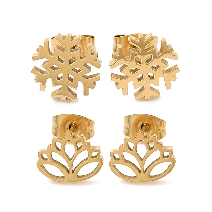 304 из нержавеющей стали серьги, золотые