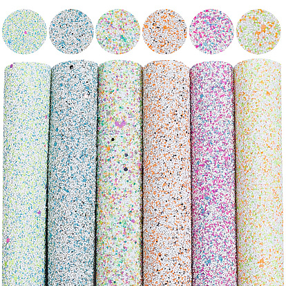 6шт. 6 цвета ПВХ и ткани, имитирующие кожу, с блеском порошок, поделки товары для рукоделия