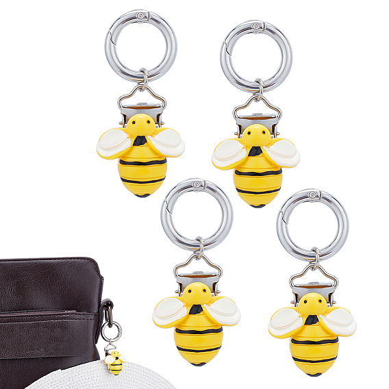 4шт. клипсы для шляп из пчелиной смолы, с литыми пружинными кольцами