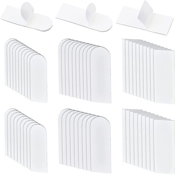 120Pcs 3 Style Rectangle PE Replaceable Hook Tape