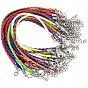 40Pcs 10 Colors Braided Waxed Cord Bracelets for Men Women, with Alloy Finding