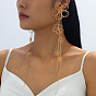 Alloy Stud Dangle Earrings for Women, Flower