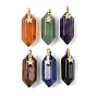 Pendentifs à double extrémité en pierre précieuse naturelle, Breloques en forme de balle facettée avec étoile pavée de zircon cubique transparent en laiton, réel 18 k plaqué or, sans cadmium et sans plomb, crémaillère plaquage, plaqué longue durée