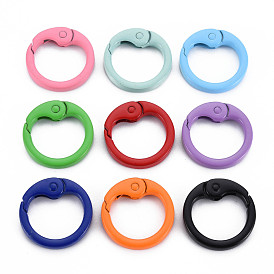 Spray Painted Alloy Spring Gate Rings, Cadmium Free & Nickel Free & Lead Free, O Rings