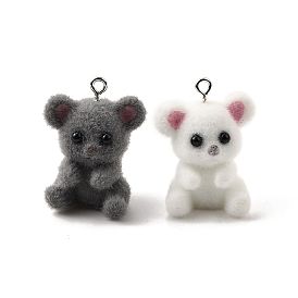 Подвески из непрозрачной смолы, коала прелести, с железной платиной петлей