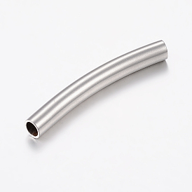 304 Stainless Steel Tube Beads, Curved Tube Noodle Beads, Curved Tube