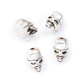 Tibetan Style Alloy Beads, Skull