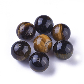 Perles oeil de tigre naturelles, ronde