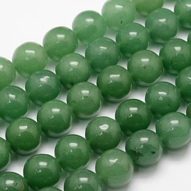Qualité d'un aventurine vert naturel brins de perles rondes