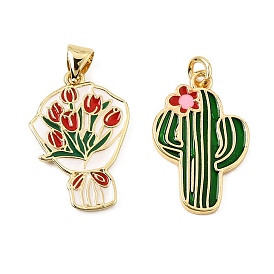Alloy Enamel Pendants, Golden