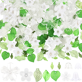 Наборы для самостоятельного изготовления украшений из листьев и цветов, включая акриловые колпачки для бусин, бусины и подвески