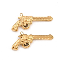 304 подвески из нержавеющей стали, форма пистолета, без свинца и без кадмия, ионное покрытие (ip)