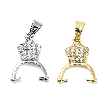 Латунные микропаве прозрачные кубические циркониевые зажимные скобы, стойки покрытие, долговечный, без свинца и без кадмия, звезда