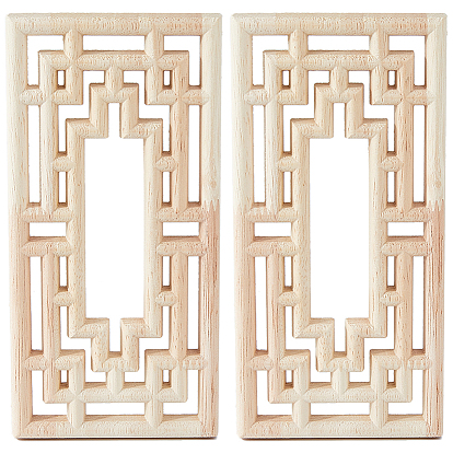 Полая резиновая аппликация с резным деревом, для двери шкафа кровать неокрашенный декор, Европейский стиль, прямоугольные