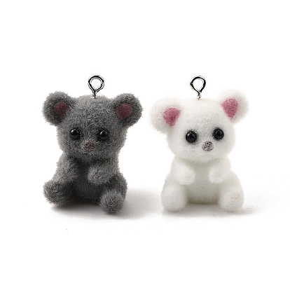 Подвески из непрозрачной смолы, коала прелести, с железной платиной петлей