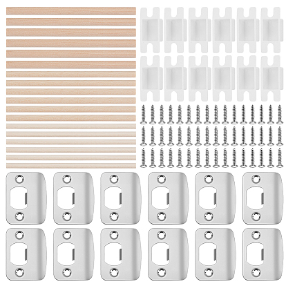 6 Комплект защитных накладок для дверных замков из нержавеющей стали, с деревянным бруском