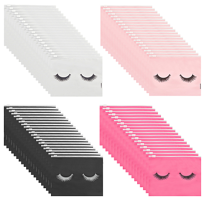 80 шт 4 цвета eva мешки для хранения на молнии, прямоугольник с рисунком ресниц