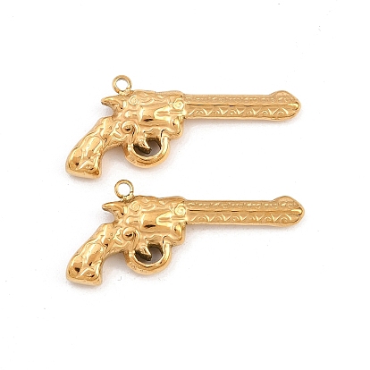 304 подвески из нержавеющей стали, форма пистолета, без свинца и без кадмия, ионное покрытие (ip)