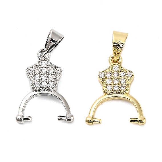 Латунные микропаве прозрачные кубические циркониевые зажимные скобы, стойки покрытие, долговечный, без свинца и без кадмия, звезда