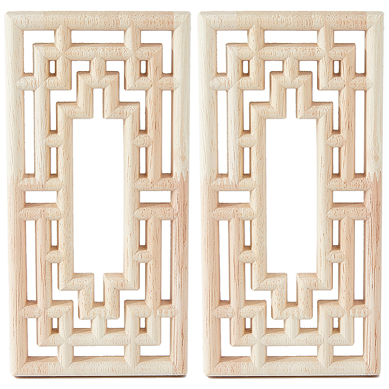 Полая резиновая аппликация с резным деревом, для двери шкафа кровать неокрашенный декор, Европейский стиль, прямоугольные