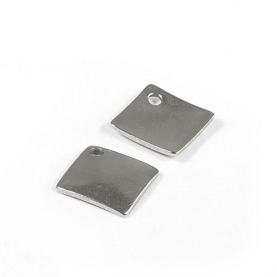 304 Stainless Steel Rhombus Pendants, Stamping Blank Tag Pendants, for DIY Jewelry Making and Crafting