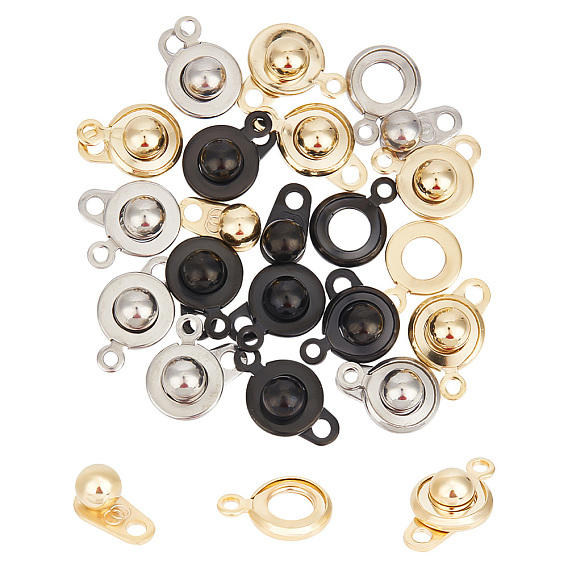 18 наборы 3 цвета 201 застежки-кнопки из нержавеющей стали