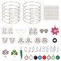 SUNNYCLUE DIY Word Theme Bangle Making Kits, with Alloy Pendants, Glass Charms, Adjustable Brass Bangle Making