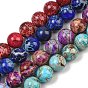 Dyed Natura Imperial Jasper Beads Strands, Smooth Round