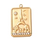 304 Stainless Steel Crystal Rhinestone Pendants, Rectangle with Paris Charms