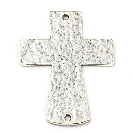 Tibetan Style Alloy Connector Charms, Textured Cross Links
