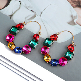 Shiny Crystal Earrings - Elegant, Versatile, Geometric, Glamorous, Personality, Jewelry.