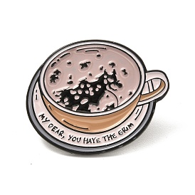 My Dear You Have The Grim Enamel Pin, Coffe Cup Alloy Enamel Brooch for Bags Clothes, Electrophoresis Black