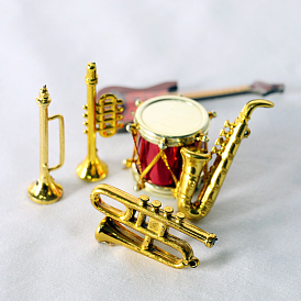 Mini Plastic Musical Instruments Model, Miniature Dollhouse Decorations Accessories