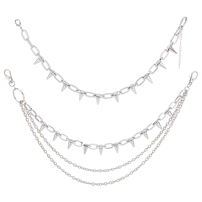 1панк-панк, преувеличенные ожерелья из сплава, ожерелья с заклепками для женщин, с цепями на талию из сплава 1поликарбоната в стиле панк