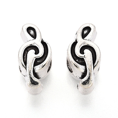 Европейские сплавочные бусины тибетского стиля , музыкальная нота, бусины с большим отверстием