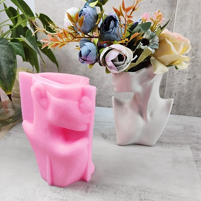 Abstract Art Holding Face Vase DIY Food Grade Silicone Molds, Resin Casting Molds, for UV Resin, Epoxy Resin Craft Making