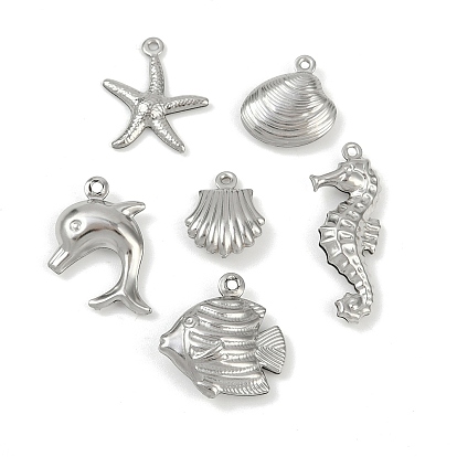 Океан 304 подвески из нержавеющей стали, подвеска в виде морской звезды, ракушки, дельфина, морского конька, анти-тускнение