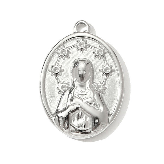 304 подвески из нержавеющей стали, овал с подвесками Девы Марии