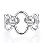 304 Stainless Steel Oval Open Cuff Ring, Hollow Chunky Ring for Women