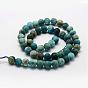 Natural Apatite Beads Strands, Round, Frosted