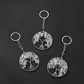 Tree of Life Glass Keychain, Stone Lucky Pendant Keychain, Lead Free & Cadmium Free