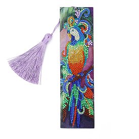 DIY Diamond Painting Bookmark with Tassel Pendants Kits, Parrot Pattern