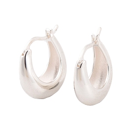 925 Sterling Silver Chunky Crescent Moon Hoop Earrings for Women