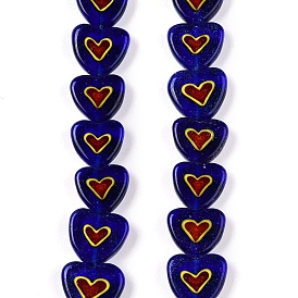 Handmade Lampwork Beads Strands, Heart