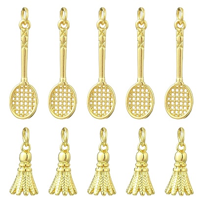 12 шт 2 стили латунные подвески, брелоки для бадминтона и бадминтонных ракеток, с целью перехода в кольце