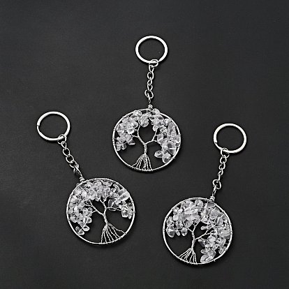 Tree of Life Glass Keychain, Stone Lucky Pendant Keychain, Lead Free & Cadmium Free