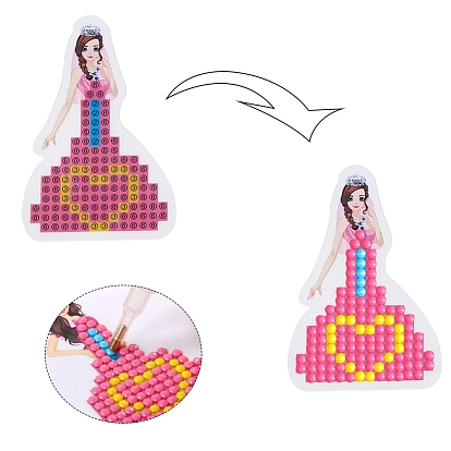 DIY Diamond Painting Stickers Kits For Kids, with Diamond Painting Stickers, Rhinestones, Diamond Sticky Pen, Tray Plate and Glue Clay, Girl
